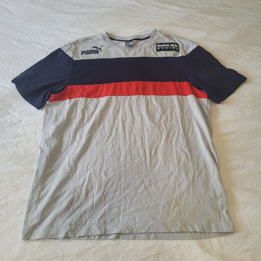 Puma Red Bull Racing Crewneck Tshirt Mens Large Color Block Street Wear Urban